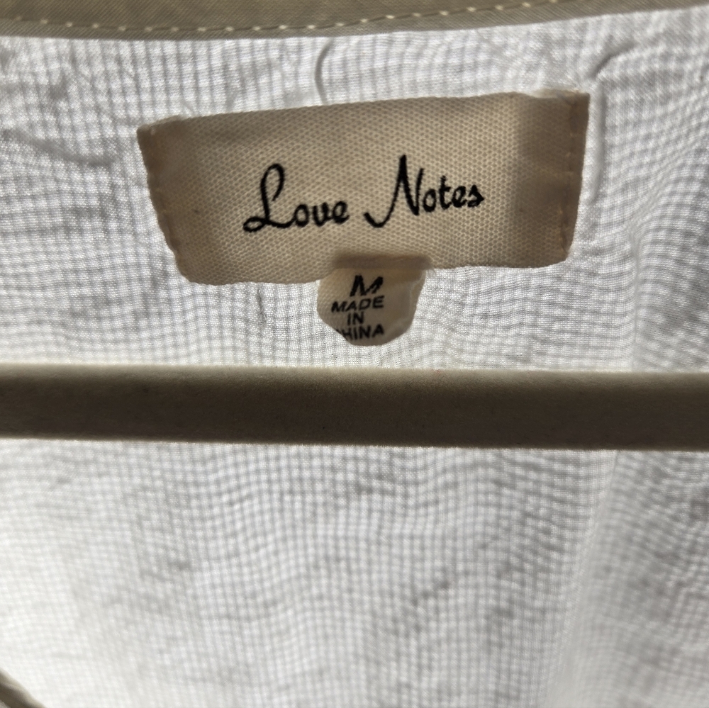 NWOT Love Notes Cream Embroidered Blouse Size Medium - Picture 5 of 5